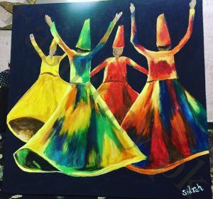 Rumi Whirling Dervish Sufi painting